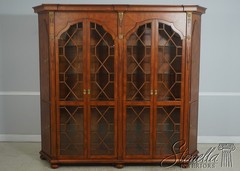 72228: Vintage Large Georgian Style Walnut Bookcase Display Cabinet