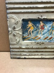 VTG 11″ Sq. Photo 4×6 Tin Ceiling Metal Shabby Mocha Picture Frame Old 923-26B