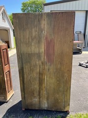 Antique Primitive Red Painted Step Back Cupboard Cabinet Kitchen Hutch Farmhouse