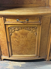 antique french art nouveau liquor cabinet burled elm curio cupboard 1920