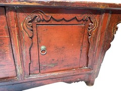 #6076 Old Chinoiserie Altar Low Cabinet With Solid Wood 71″ W