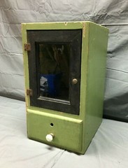VTG Old Wood Surface Mount Cabinet Shabby Green Country Cottage Chic 732-25B