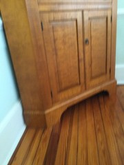 Tiger maple antique reproduction corner cupboard, custom made
