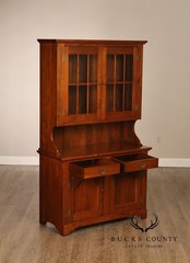 E.A. Clore Bench Made Solid Walnut Step Back Hutch