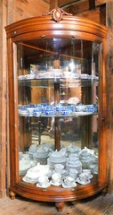 Large Oak Corner Cabinet~~Bowed Glass~~One Door