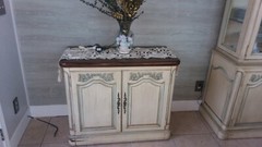 Rare! White Furniture Company Dining Room Set – Banquet table, Hutch, Tea Cart