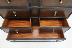 Henredon Acquistions Antique Style Mahogany Two Tone Rame Cabinet