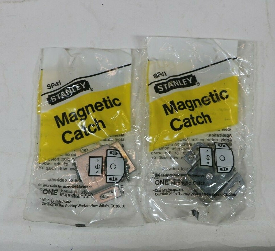 4 Vintage Stanley Hardware Cabinet Cupboard Hoosier Door Magnetic Catch SP41 NOS