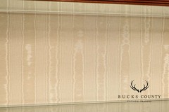 China Cabinet Display Bookcase with Carved Pediment and Silk Backing