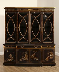Karges Chinoiserie Decorated Breakfront China Display Cabinet