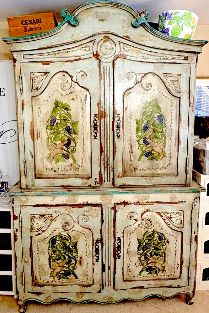 MAGNIFICENT Italian Painted Armoire!