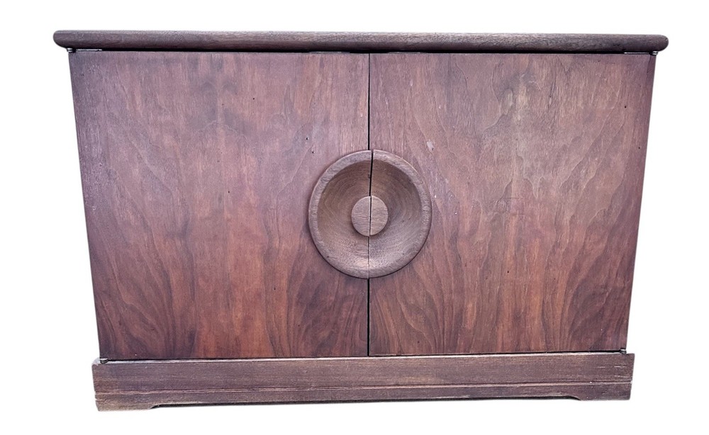 mid century modern furniture Cabinet 2 Door Teak Wood Record Bar gyuh