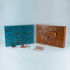 16-Drawer Vintage Apothecary Cabinet – Wooden Organizer for Herbs & More