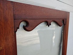 PAIR WHIMSICAL EARLY COUNTRY VICTORIAN WALNUT WAVY CHINA CABINET DOORS, 22 X 58.