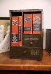 Vintage Industrial file cabinet ledger book holder Salesman Sample antique metal