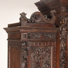 Antique Neo-Renaissance Style Cupboard Wood XIX Century