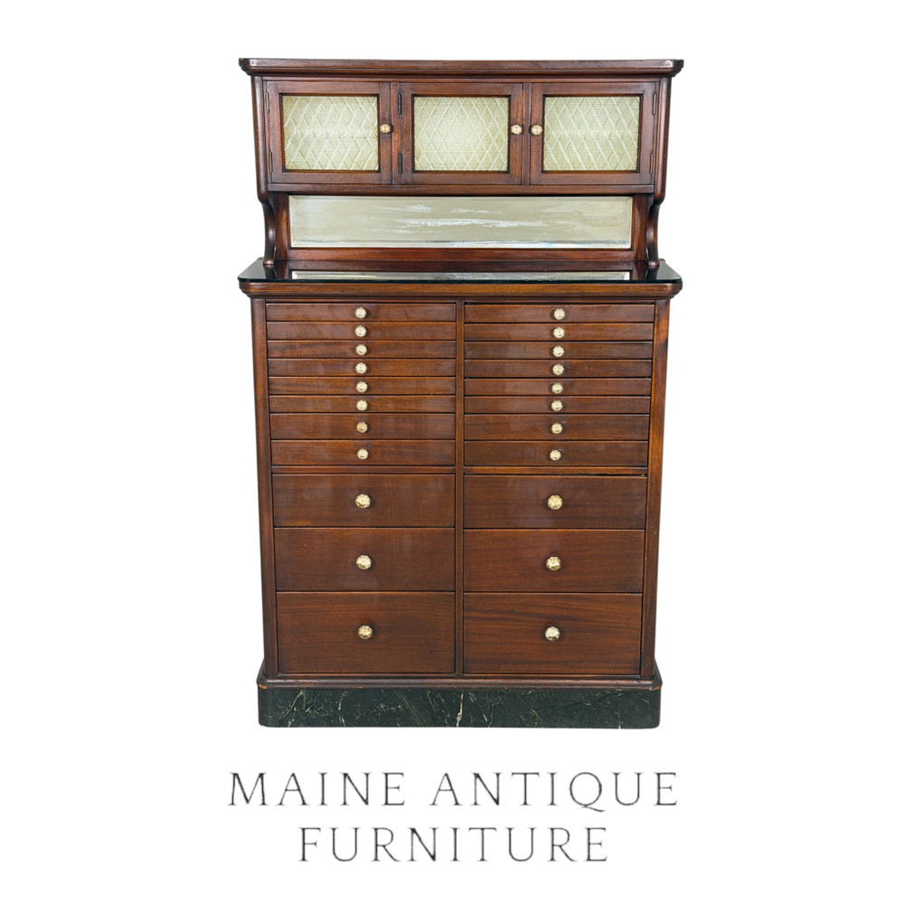 Antique Mahogany Dental Cabinet with 22 Drawers, c.1910 #22630
