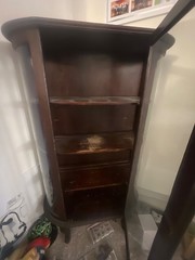 Antique Oak Curio China Cabinet – original finish – 44 inches wide