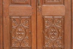 19th Century Carved Medallion Slim Cabinet