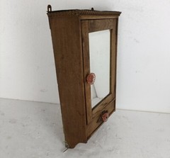 Art deco hanging Medicine Apothecary cabinet Kitchen Bathroom carved wood Bevele