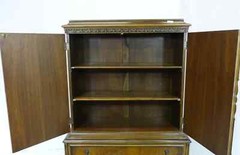 Beautiful Hand-Painted Oriental Cabinet With Elaborate Woodwork- 18″ x 40″ x 66″