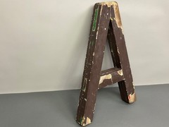 Vintage Wood Decorative Salvage Large 22″ Tall Letter “A” Old 1920’s-40’s
