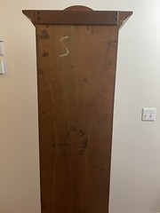 Vintage Wood Curio Cabinet Glass Doors 72.75″ H x 15″ W (20” Top) x 8”-10.5” D