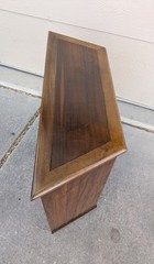 Vintage 1960s Mid Century Modern Basket Weave Walnut Console Hall Cabinet Table