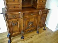 Antique French Renaissance Ornate Carved Oak Botanical Cabinet Cupboard