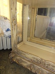 19th Cen Antique White Curio Display Cabinet