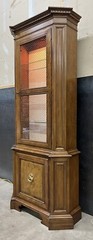 Mid-Century Baker Furniture Cherry & Burl Walnut Lighted Display Cabinet; Mint