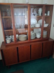 Mcm Mid Century Modern Dillingham China Cabinet Hutch 2 Piece