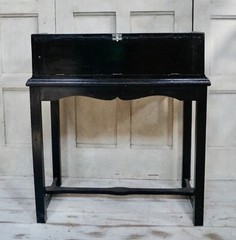 Victorian Ebonised Bow Fronted Display Cabinet
