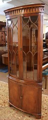 English Bevan Funnell Reprodux Mahogany Chippendale Corner Cabinet