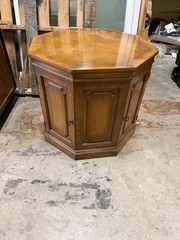 Century Chin Hua Burl Wood Nightstand & Universal Chinoiserie Cabinet Set