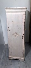 Vintage Shabby Chic Painted Floral Carved Wood Cabinet – Morrocan Indian Shelf