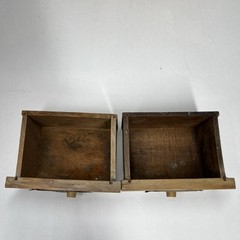 Antique Wood Apothecary Spice Cabinet 9 Metal Labeled Drawers 18.5” x 10”