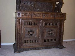 1830’s French Belgian Cabinet Intricately Hand Carved 92″ Tall BEAUTIFUL