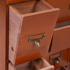 Brown 12-Drawer Vintage Apothecary Cabinet, Stackable for Herbs/Tea/Stationery