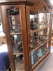 Vintage 1940-60s Tea Cupboard Cabinet With 2 Shelves & Lock Door, Wall Stackable