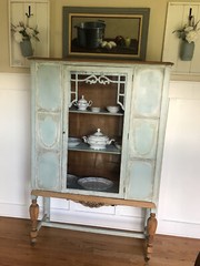 Antique China Cabinet – Glass – CUSTOM FRENCH-STYLE RESTORED