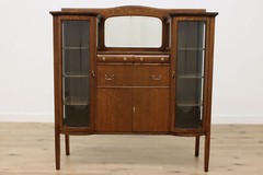 Craftsman Antique Oak China Display or Bar Cabinet #51061