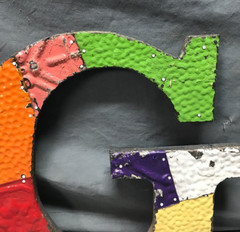 Decorative Salvaged Tin Ceiling 12″ Patchwork Mix Color Letter G Metal 353-25B