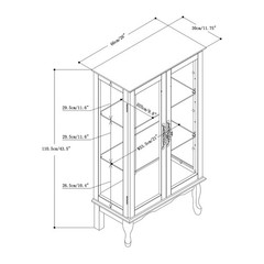 Curio Cabinet Lighted Curio Display Cabinet White (E26 light bulb not included)