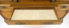 Karges Fine Fruitwood Mid Century Modern Beveled Glass Breakfront Cabinet MINT