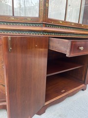 Satinwood Chiffonie adams revival antique hand painted china hutch cabinet hutch