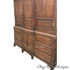 Antique Large Cupboard cabinet Georgian chippendale 1780 housekeepers Livery