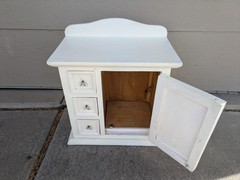 Vintage Victorian Shabby Chic White Painted Dry Sink Cabinet Wash Stand Table W6