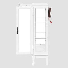 Curio Cabinet Lighted Curio Display Cabinet White (E26 light bulb not included)