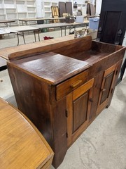 ANTIQUE EARLY AMERICAN COUNTRY HIGH BACK DRY SINK~36”x46”x19”